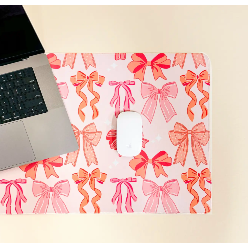 Blushing Bows Style Station Desk Mat