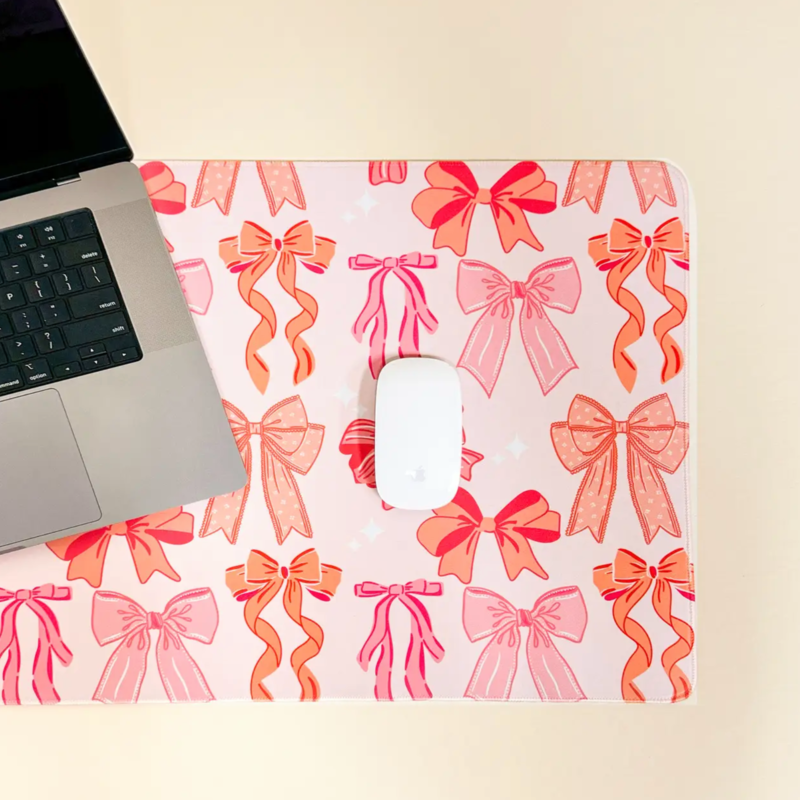 Blushing Bows Style Station Desk Mat