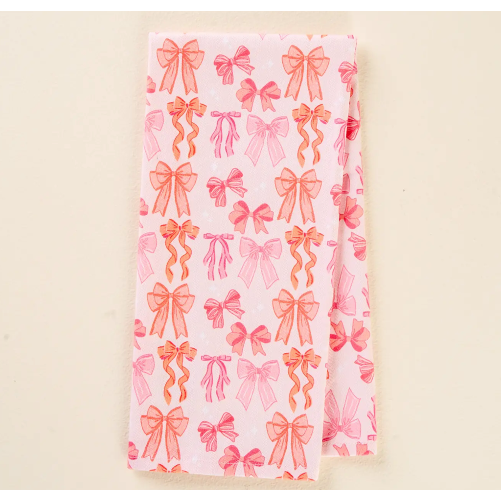 Blushing Bows Tea Towel