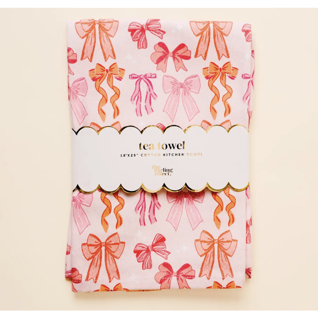Blushing Bows Tea Towel