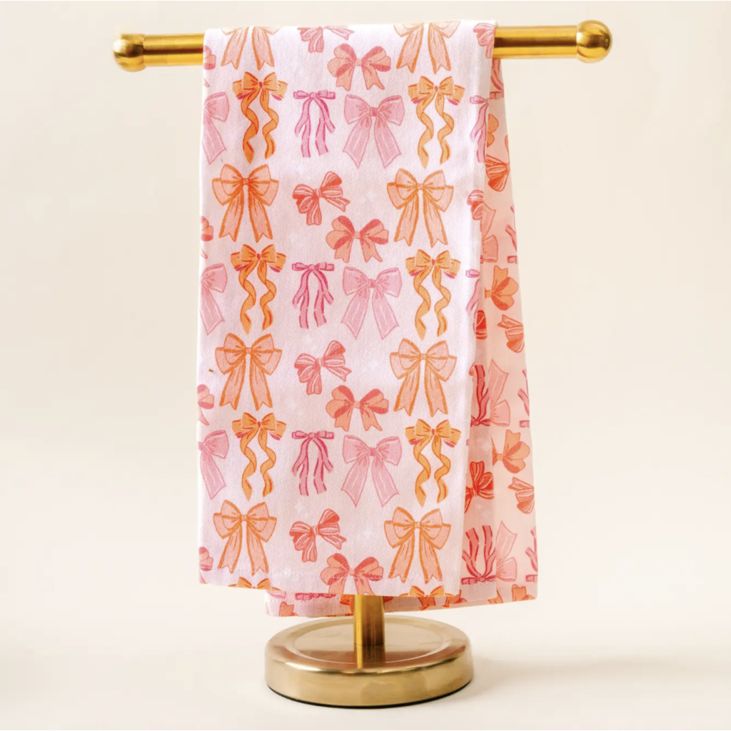Blushing Bows Tea Towel