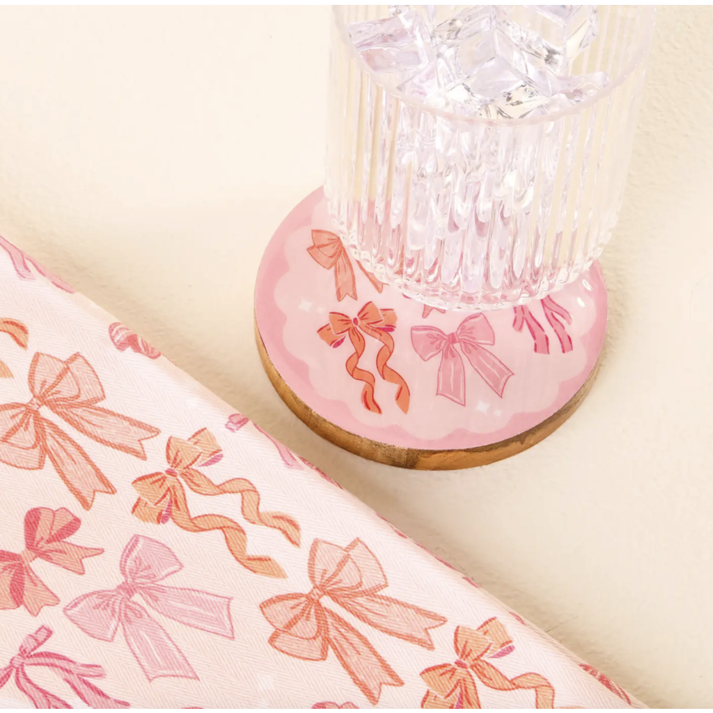 Blushing Bows Tea Towel