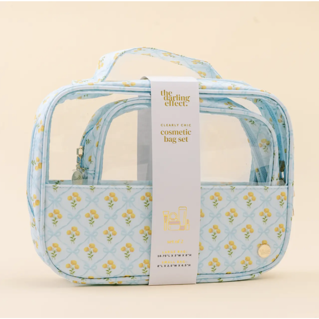 Marigold Lane Blue Clearly Chic Cosmetic Bag Set