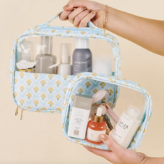 Marigold Lane Blue Clearly Chic Cosmetic Bag Set