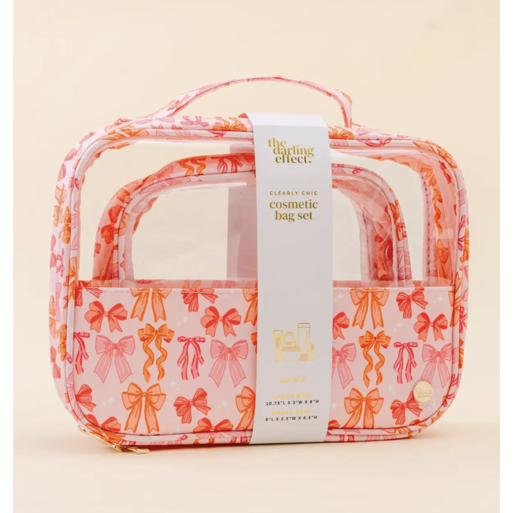 Blushing Bows Clearly Chic Cosmetic Bag Set