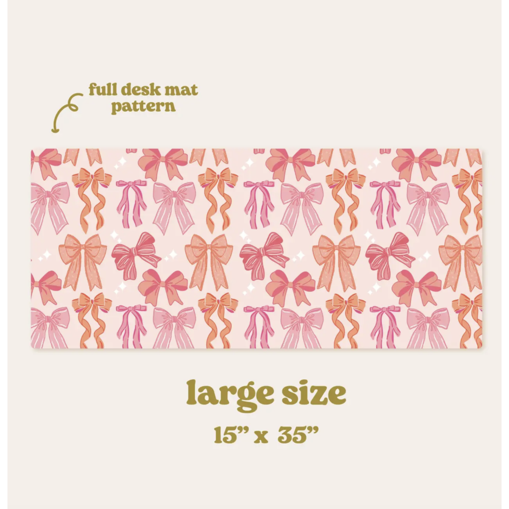 Blushing Bows Style Station Desk Mat