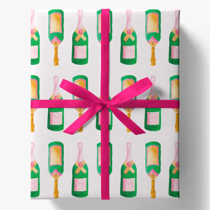 Champagne Bottle Gift Wrap Sheet
