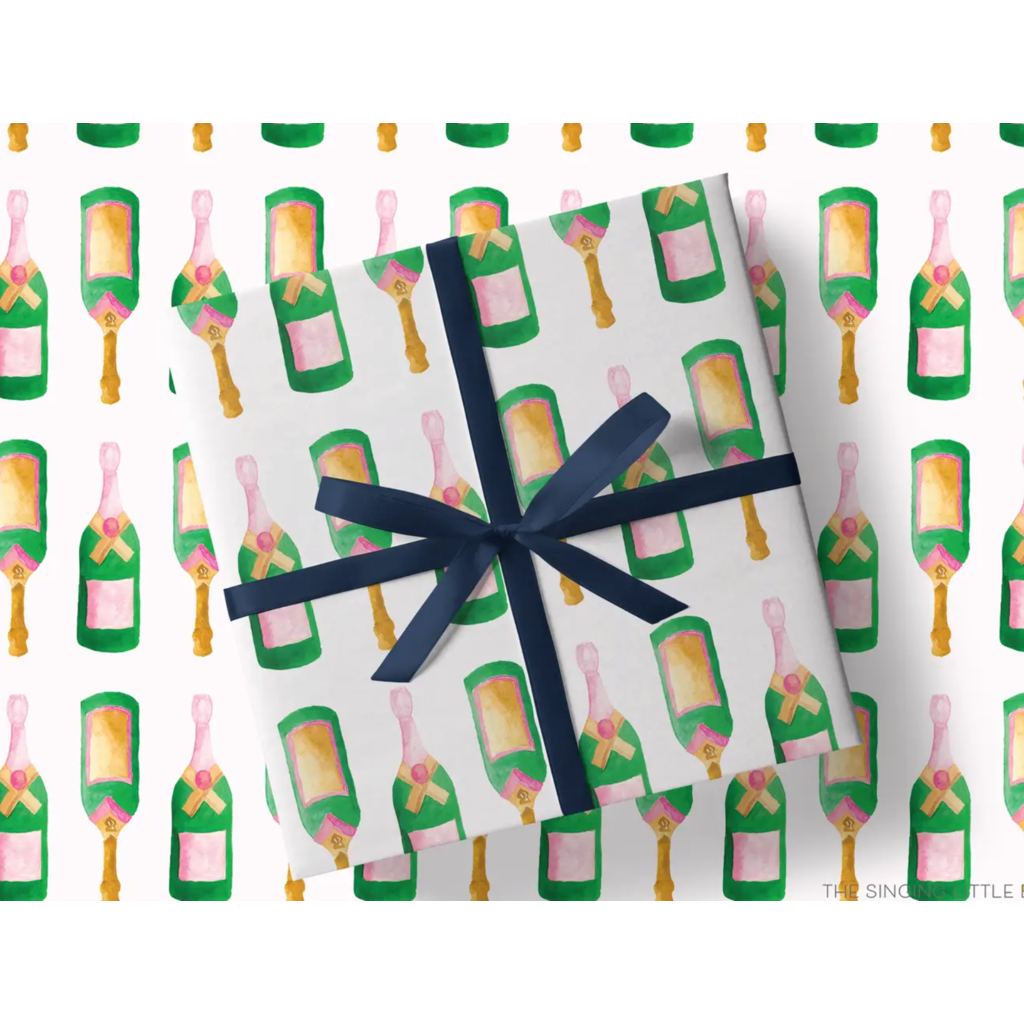 Champagne Bottle Gift Wrap Sheet
