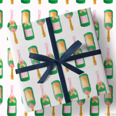 Champagne Bottle Gift Wrap Sheet
