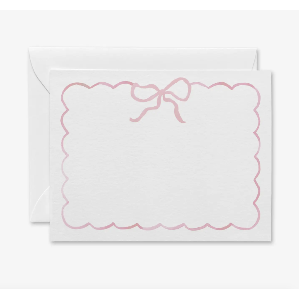 Light Pink Bow Flat Notecards Set