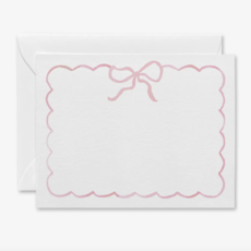 Light Pink Bow Flat Notecards Set