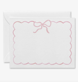 Light Pink Bow Flat Notecards Set