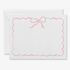 Light Pink Bow Flat Notecards Set