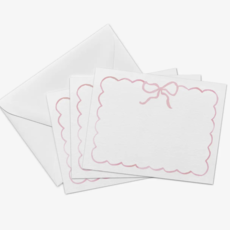 Light Pink Bow Flat Notecards Set