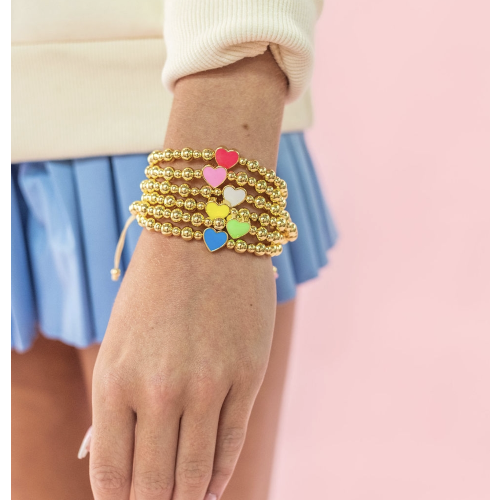Golden Heart Beaded Bracelet