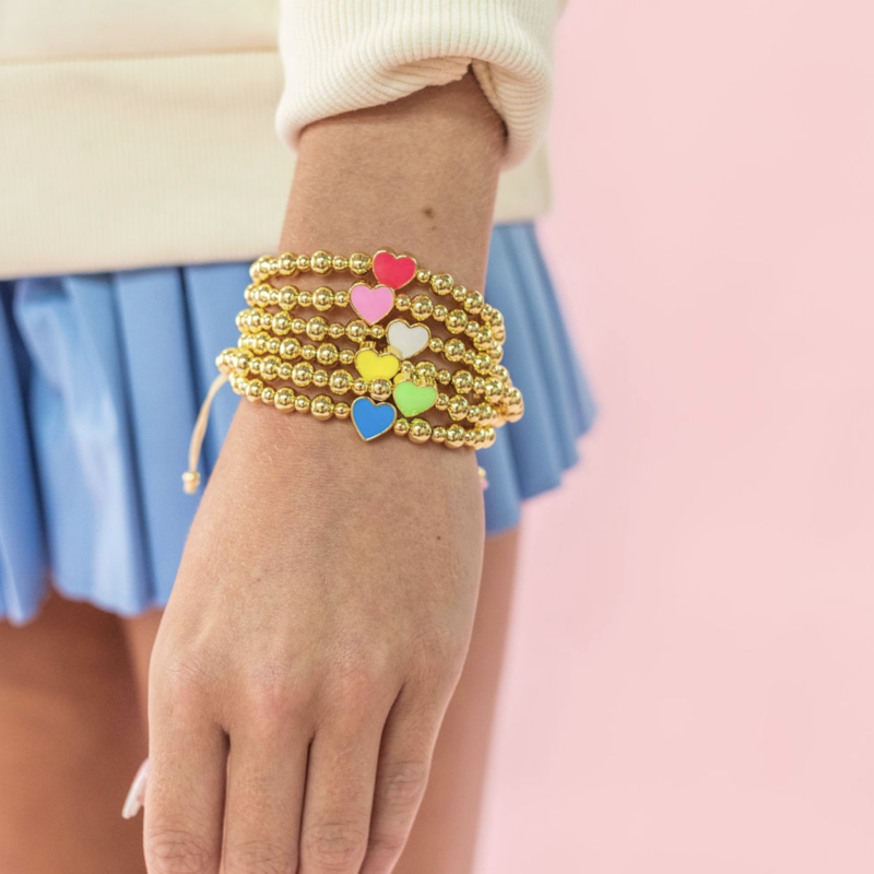 Golden Heart Beaded Bracelet