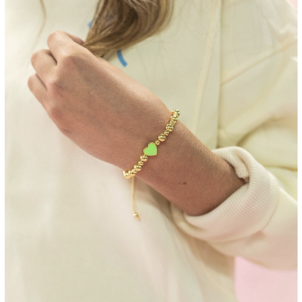 Golden Heart Beaded Bracelet