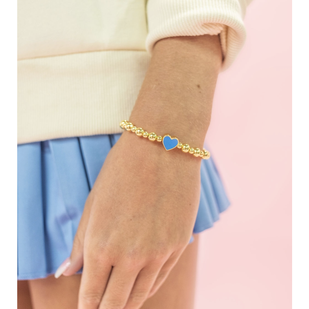 Golden Heart Beaded Bracelet