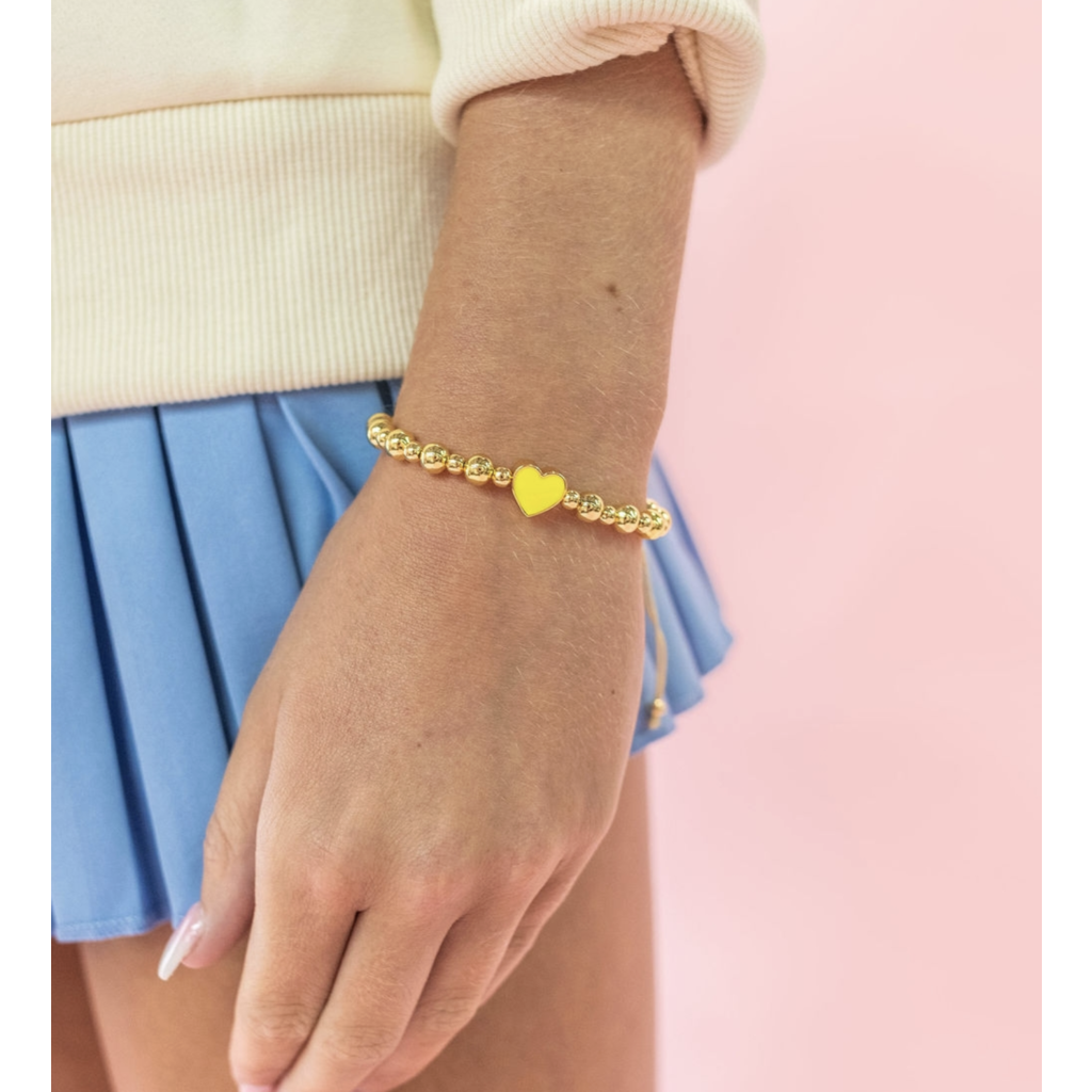 Golden Heart Beaded Bracelet