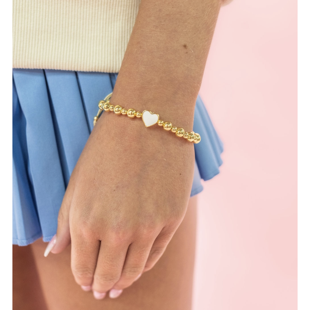 Golden Heart Beaded Bracelet