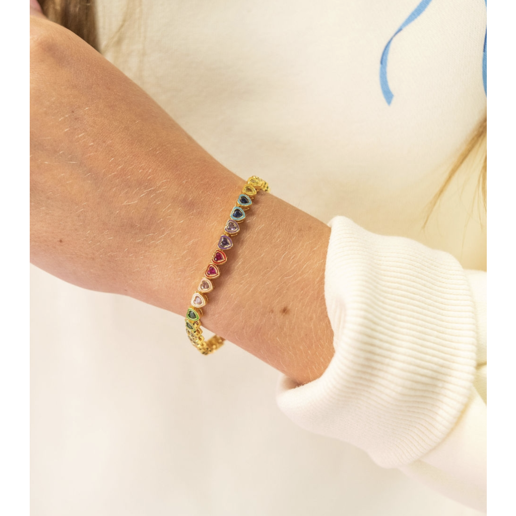 Color Pop Rainbow Hearts Bracelet