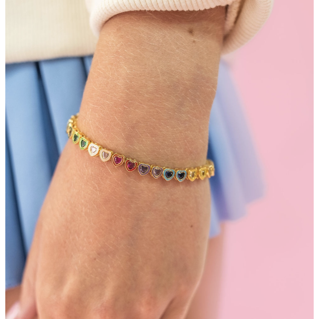 Color Pop Rainbow Hearts Bracelet