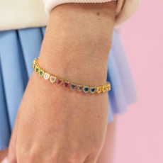 Color Pop Rainbow Hearts Bracelet Color Pop Rainbow Hearts Bracelet
