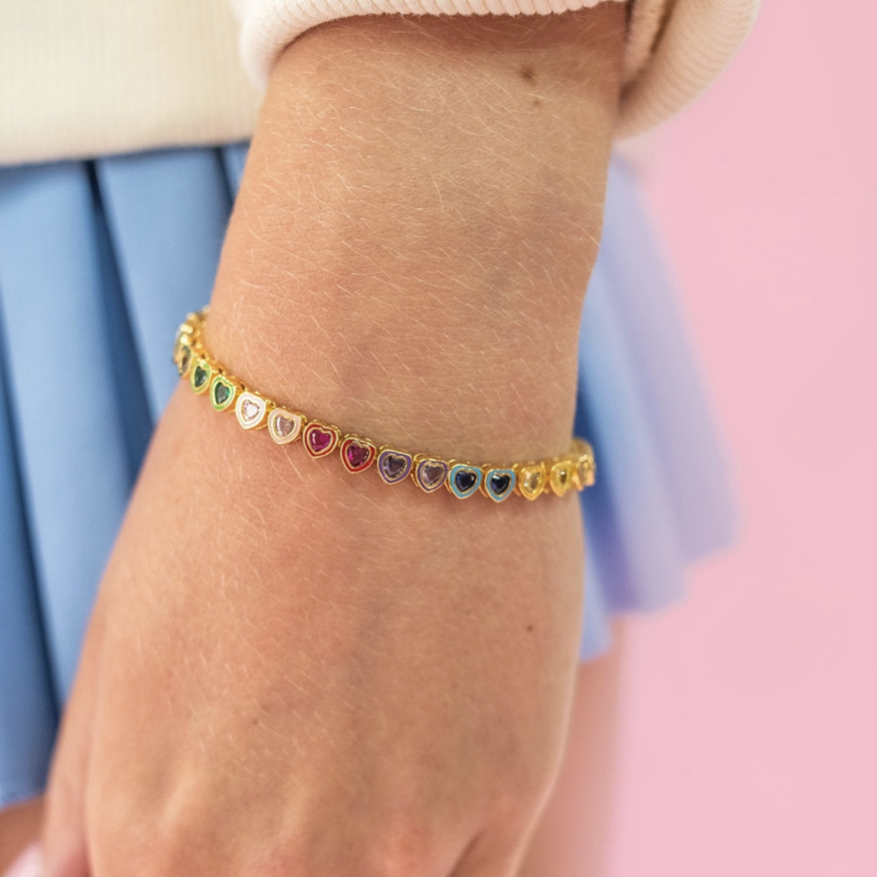 Color Pop Rainbow Hearts Bracelet