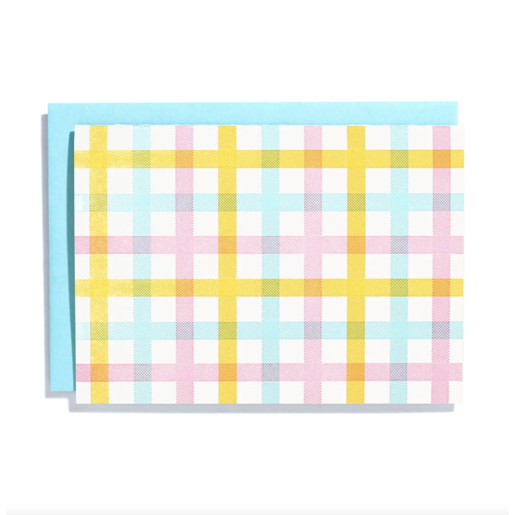 Plaid Pattern Letterpress Card Box Set