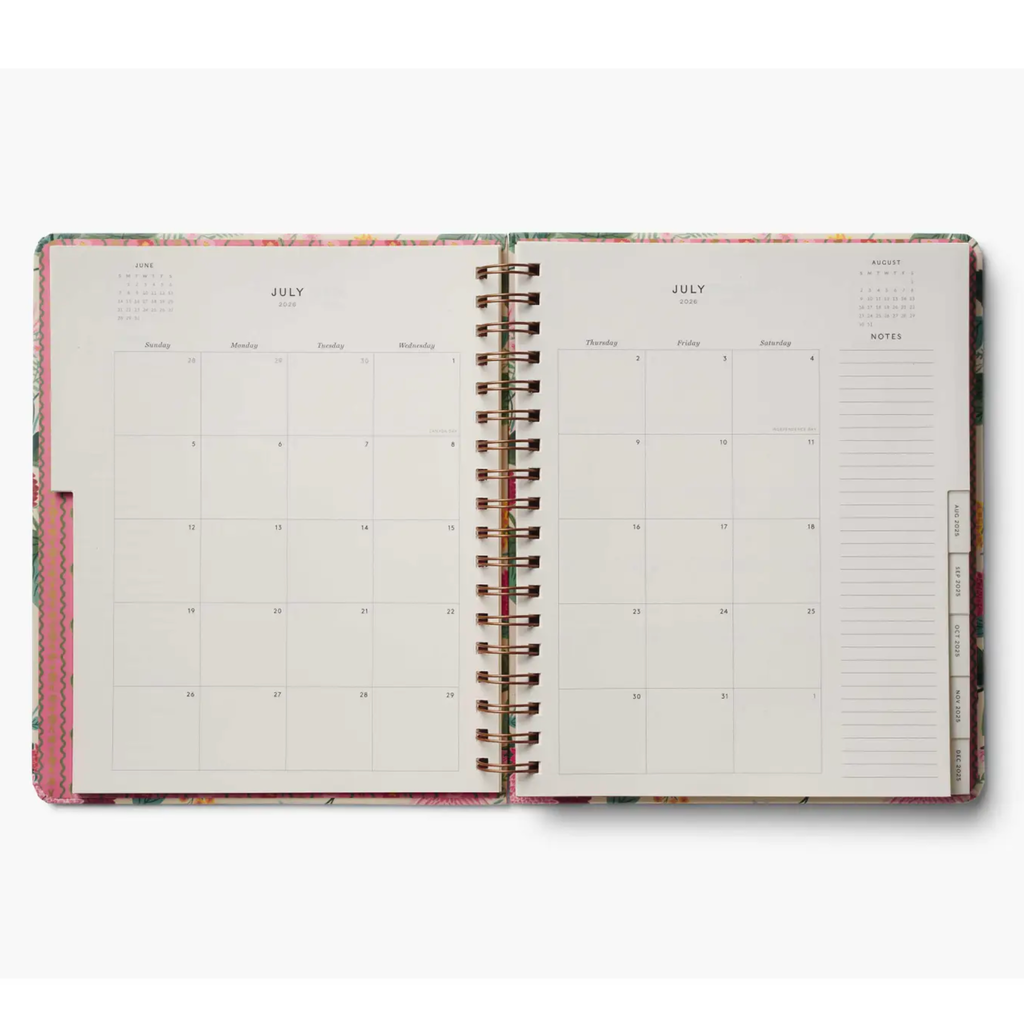 2026 Dahlia 17-Month Academic Spiral Planner