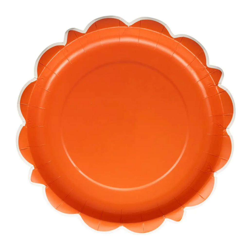 Falloween Rust Scalloped Round 10" Paper Plates