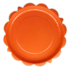Falloween Rust Scalloped Round 10" Paper Plates