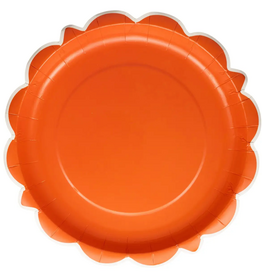 Falloween Rust Scalloped Round 10" Paper Plates