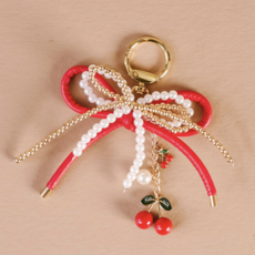 Cherry Bliss Layered Bows Bag Charm