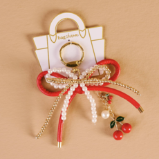 Cherry Bliss Layered Bows Bag Charm