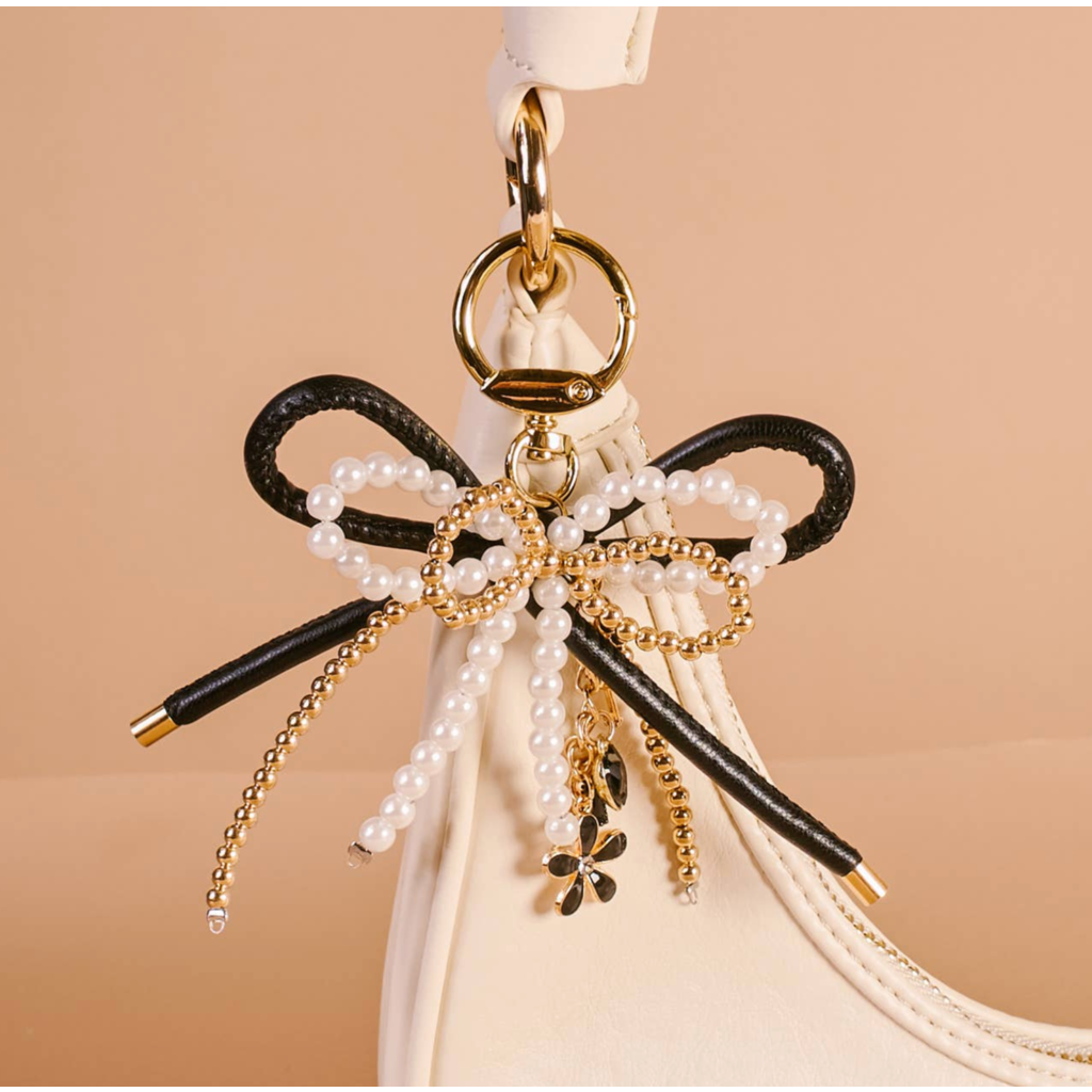 Luxe Glam Layered Bows Bag Charm