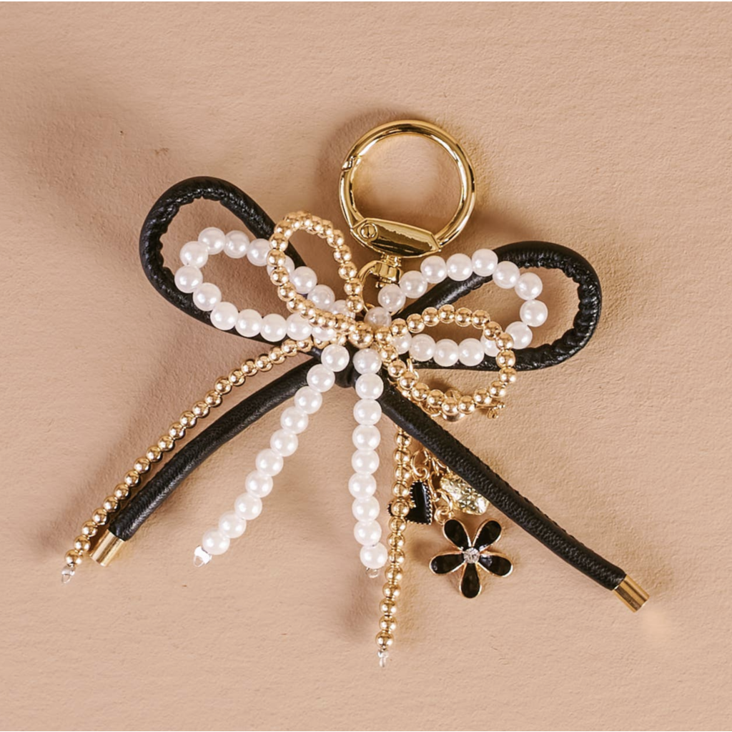 Luxe Glam Layered Bows Bag Charm