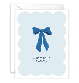 Baby Shower Blue Bow Card
