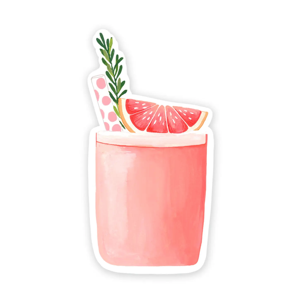 PInk Grapefruit Cocktail Sticker