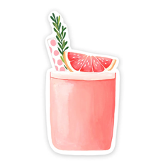 PInk Grapefruit Cocktail Sticker