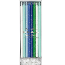 Blue & Green Glitter Candles