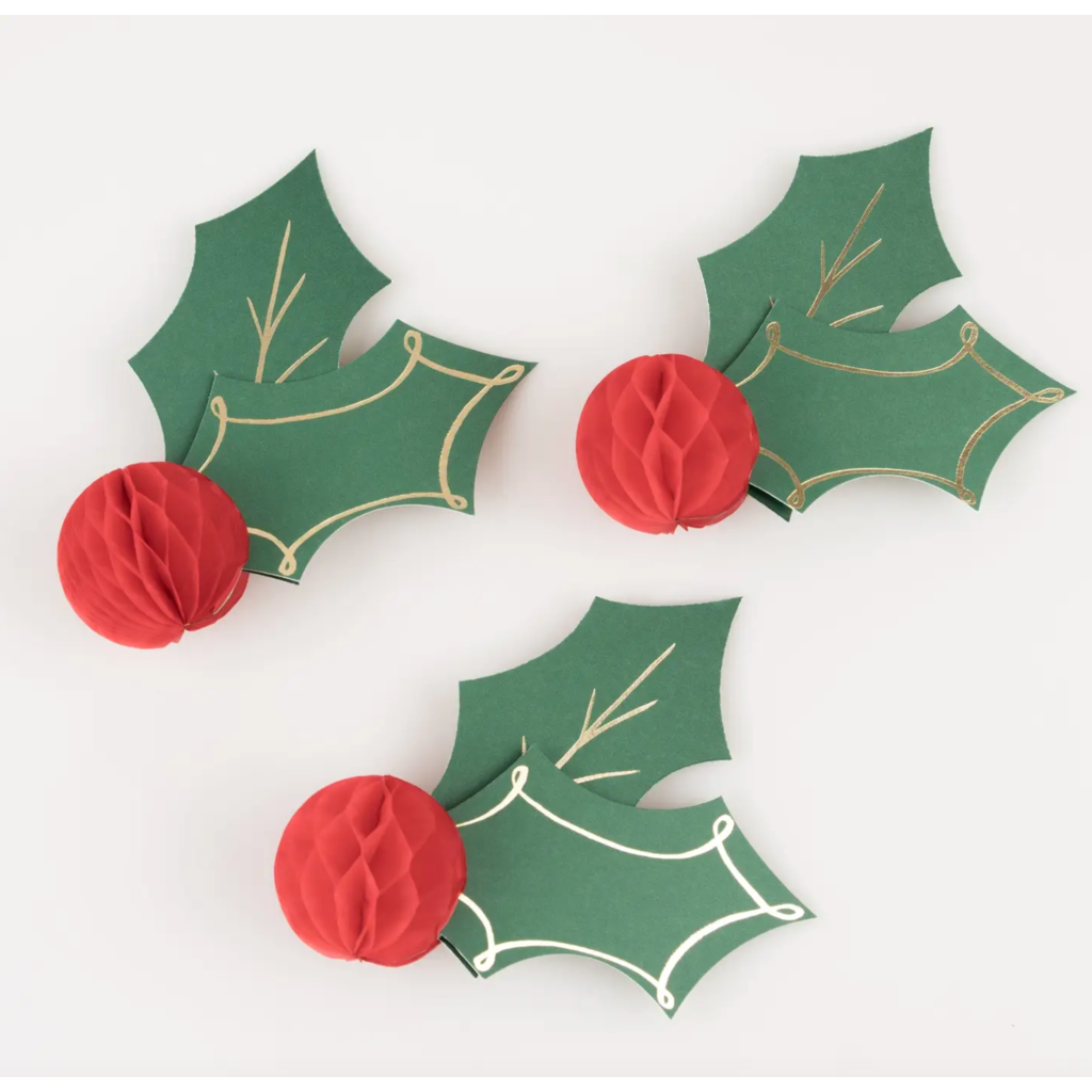 Holly Honeycomb Place Cards