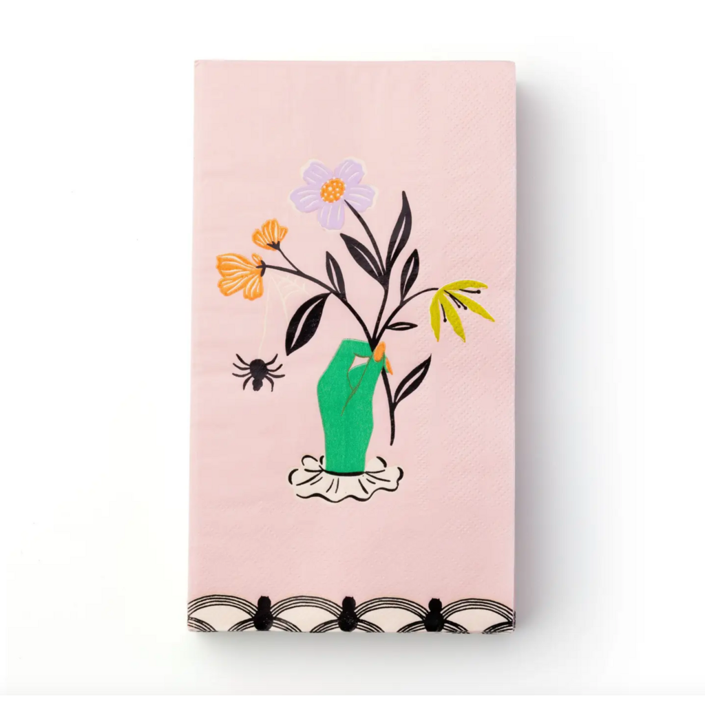 Floral Halloween Skulls & Spider Guest Towels