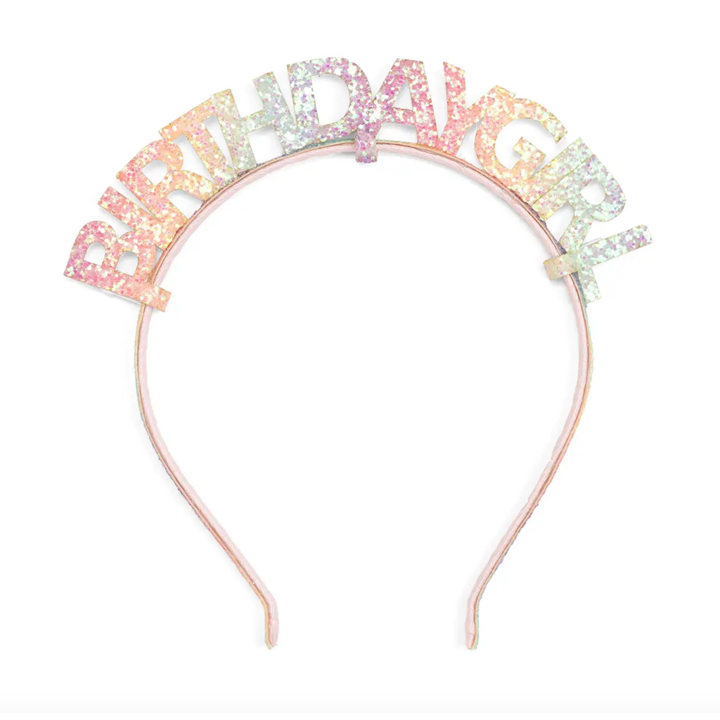 Pastel Rainbow Birthday Girl Headband