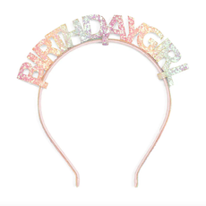 Pastel Rainbow Birthday Girl Headband