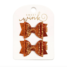 Spice Glitter Hair Bow Clips Set