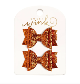 Spice Glitter Hair Bow Clips Set
