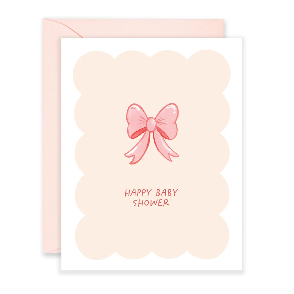 Baby Shower Pink Bow Card