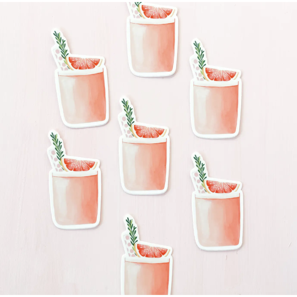 PInk Grapefruit Cocktail Sticker