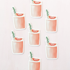 PInk Grapefruit Cocktail Sticker